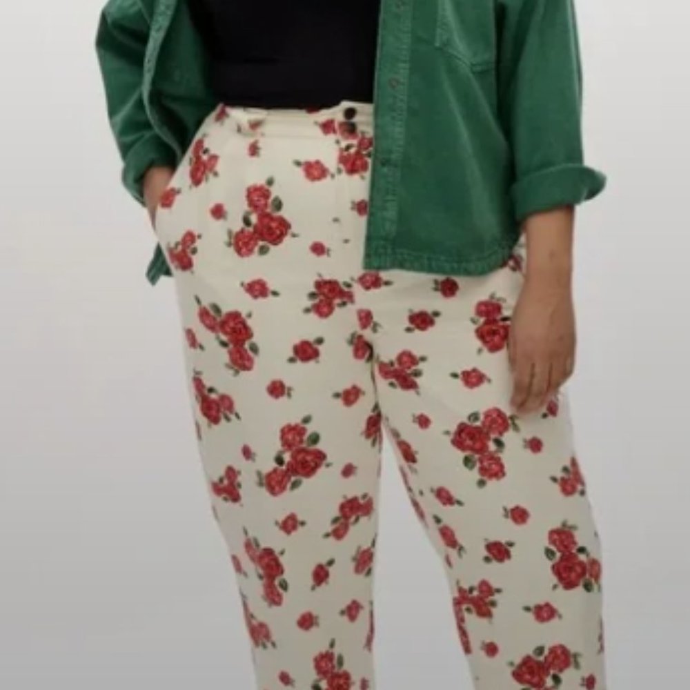 Lucy and Yak L.E. Addison Jeans: ORGANIC TWILL - Rosella size 40L / 18 tall